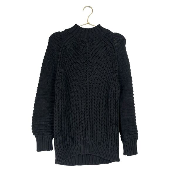 Forever 21 Black Ribbed Knit Sweater Size Small‎ Cozy Stylish 100% 493 - Picture 2 of 9